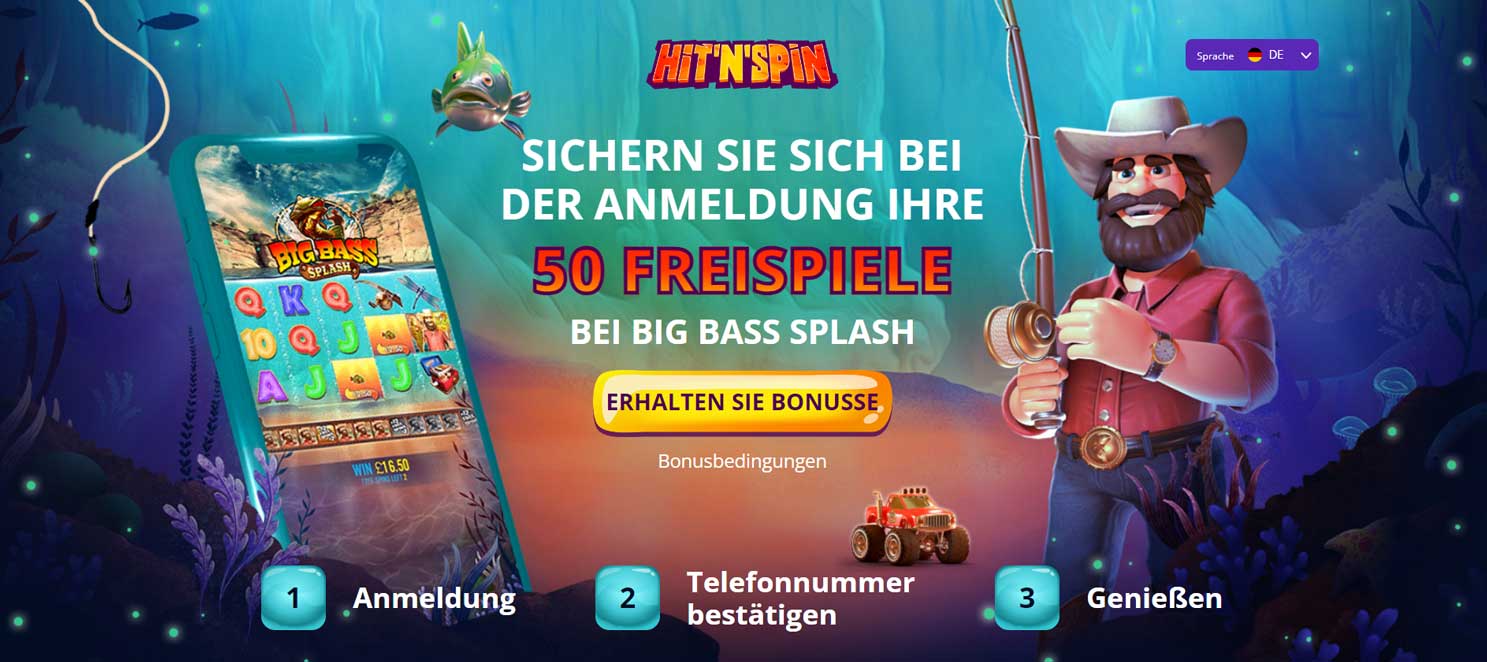 HitnSpin 50 Freispiele ohne Einzahlung